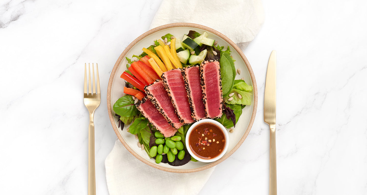 Give Your Brain a Boost with Our Seared Tuna and Rainbow Veggies Recipe